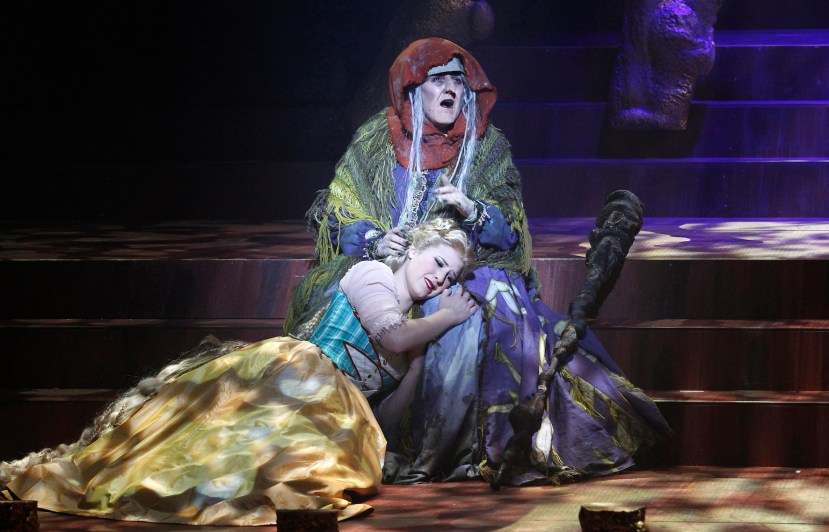 Victorian Opera 2014 Into the Woods, Queenie van de Zandt as WItch, Olivia Cranwell as Rapunzel