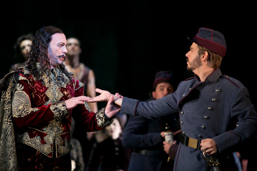 Faust Opera Australia, Teddy Tahu Rhodes (Mephistopheles) & Giorgio Caoduro (Valentin)
