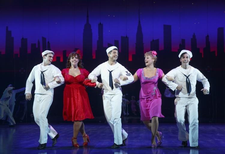 On The Town Broadway 2015 jay armstrong johnson, alysha umphress, tony yazbeck, elizabeth stanley, clyde alves