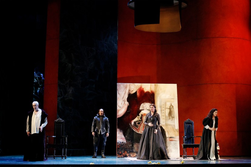 Opera Australia 2015 DON CARLOS, Giacomo Prestia, Jose Carbo, Milijana Nikolic, Victoria Yastrebova